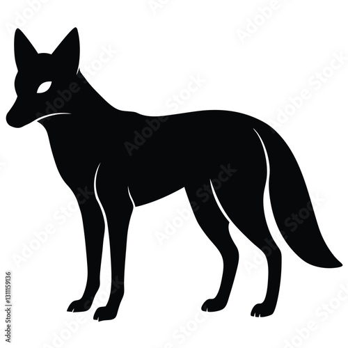 Minimalist jackal silhouette clipart for digital branding