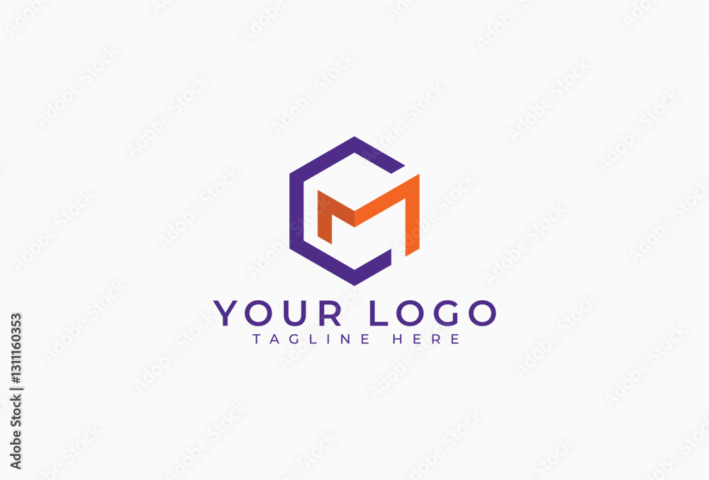 Initial C M Cube Box Hexagon Logo Design Initial C M Cube Box Hexagon Logo Design