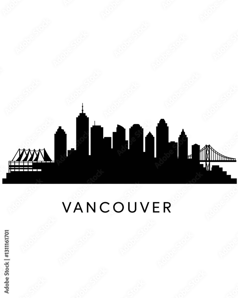 Naklejka premium Vanvouver skyline silhouette