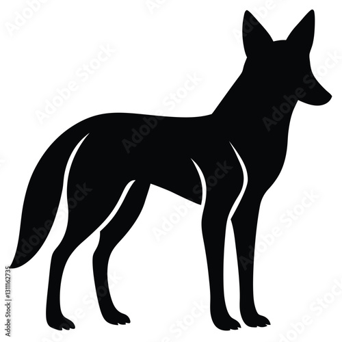 Stylized jackal silhouette icon for creative logos and designs