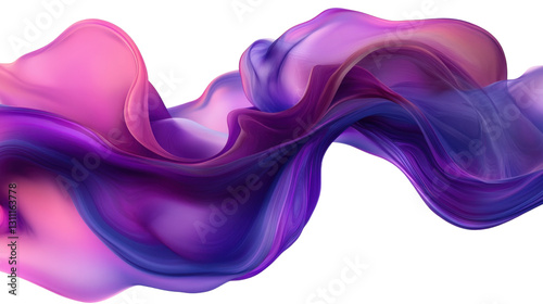 Wavy abstract purple background with flowing smoke and metallic texture