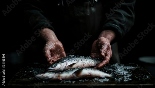 Fisherman Holding Fresh Fish
