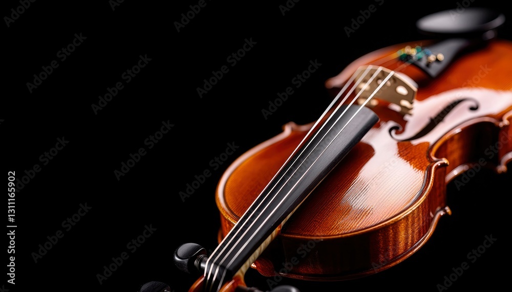 Fototapeta premium Violin on Black Background