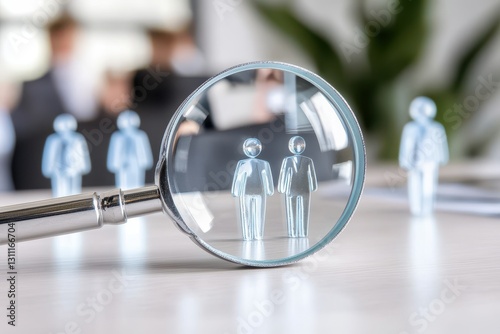 Wallpaper Mural Magnified Figures In A Business Context, Conceptual View Torontodigital.ca
