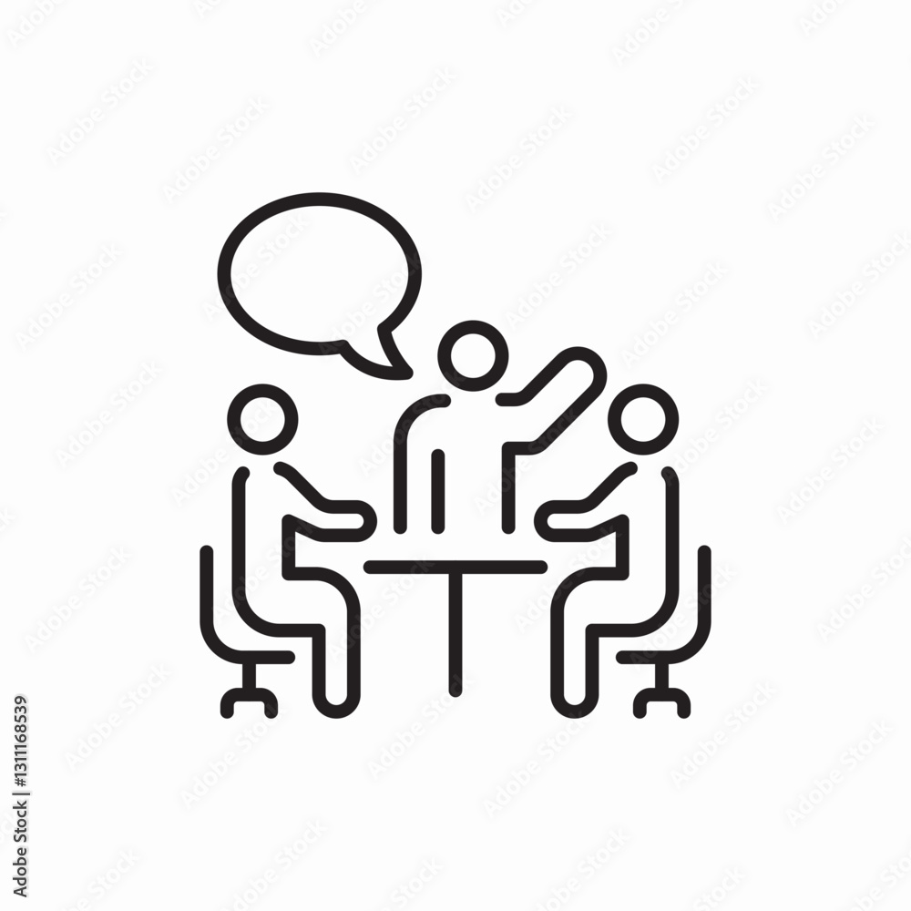 Business meeting discussion icon vector sign Business meeting discussion icon vector sign