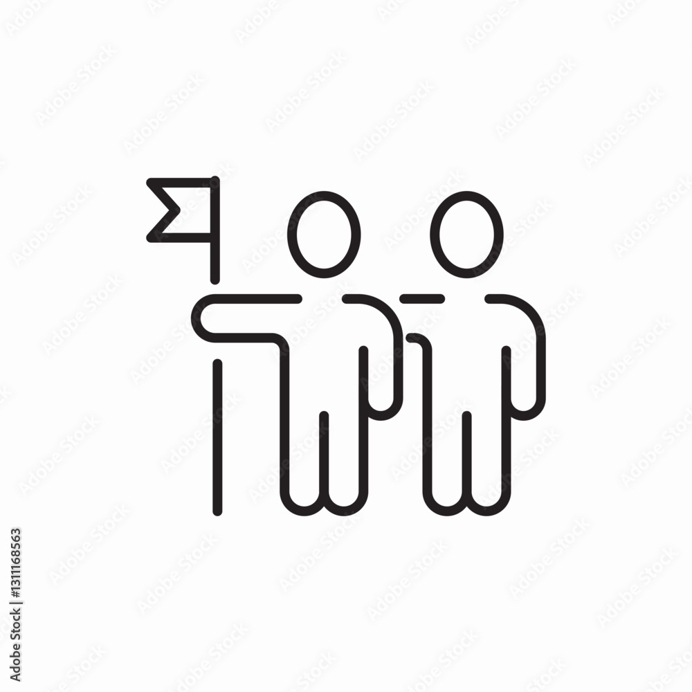 Team people finish icon vector sign Team people finish icon vector sign