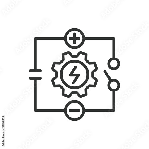 Photos Electromechanics, icon in line design