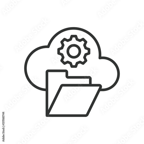 Cloud Storage, icon in line design. Cloud storage, cloud data, cloud computing, data storage, online storage, file storage, cloud backup on white background vector. Cloud Storage, editable stroke icon