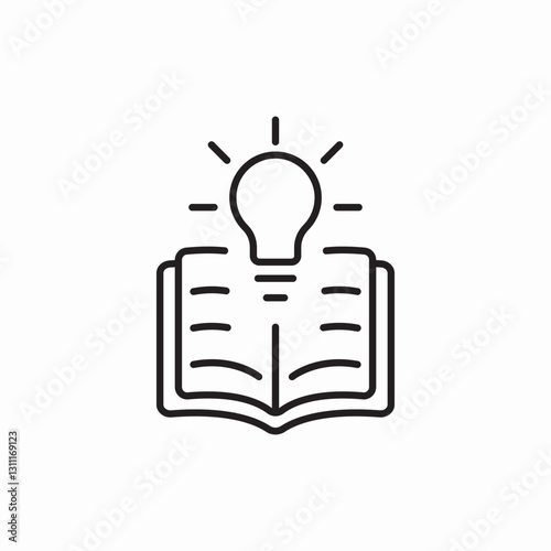 Book light idea icon vector sign