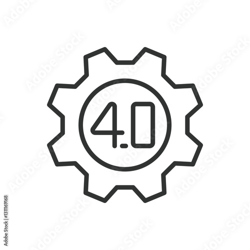 Industry 4.0, icon in line design. Industry 4.0, automation, smart factory, digital transformation, robotics, artificial intelligence on white background vector. Industry 4.0, editable stroke icon