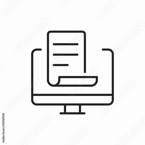 Computer screen document icon vector sign
