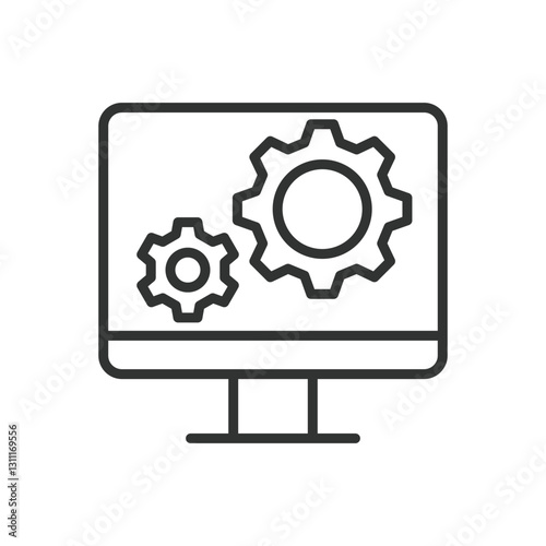 Operating System, icon in line design. Operating system, OS, software, platform, computer, technology, system on white background vector. Operating System, editable stroke icon