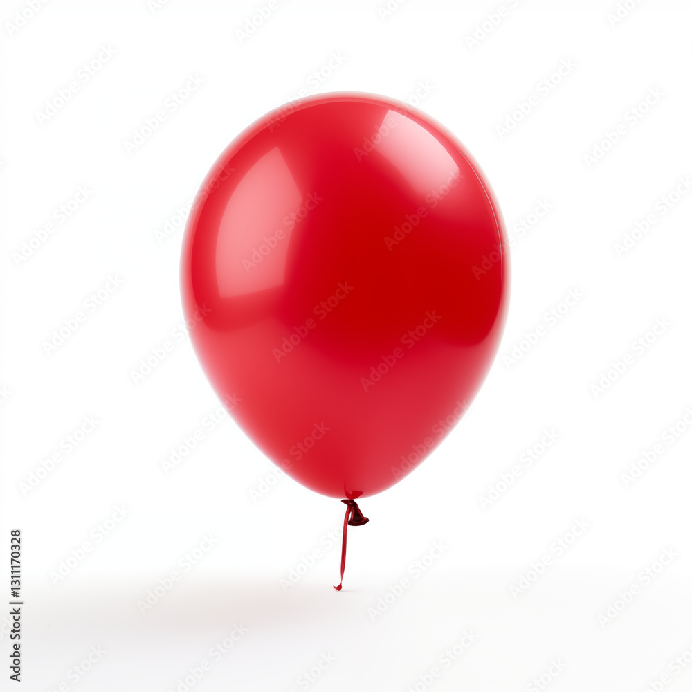 Single Red Balloon Isolated on White Background Single Red Balloon Isolated on White Background
