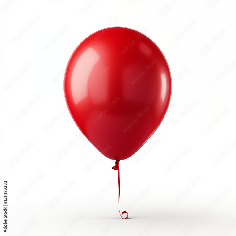 Single Red Balloon Isolated on White Background Single Red Balloon Isolated on White Background