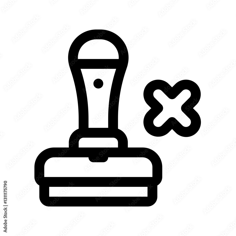 Rubber Stamp Line Icon. Single icon, line vector icon Rubber Stamp Line Icon. Single icon, line vector icon