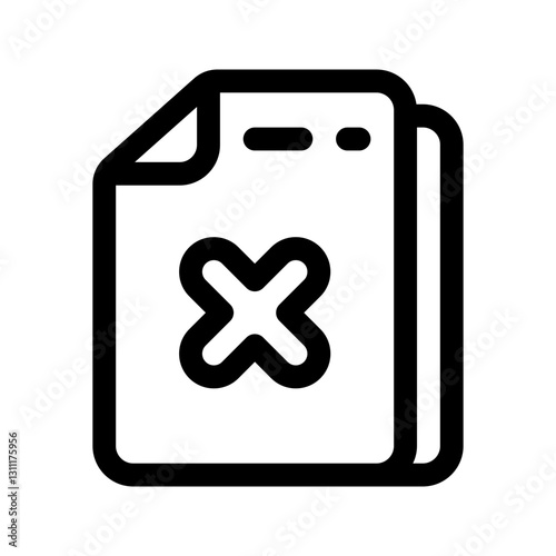 File Rejected Line Icon. Single icon, line vector icon
