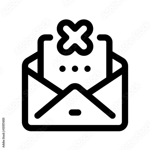 Rejection Message Line Icon. Single icon, line vector icon