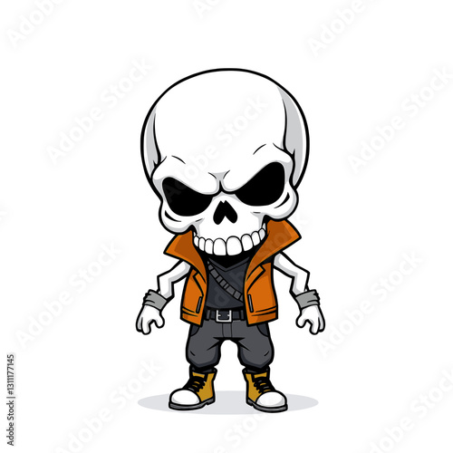 Cartoon-style humanoid skeleton