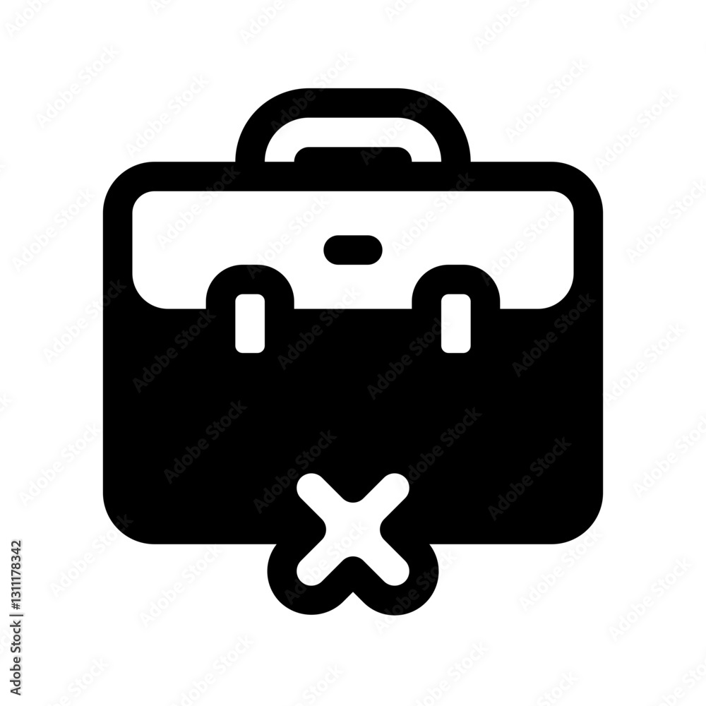 Job Rejected Glyph Icon. Single icon, glyph vector icon Job Rejected Glyph Icon. Single icon, glyph vector icon