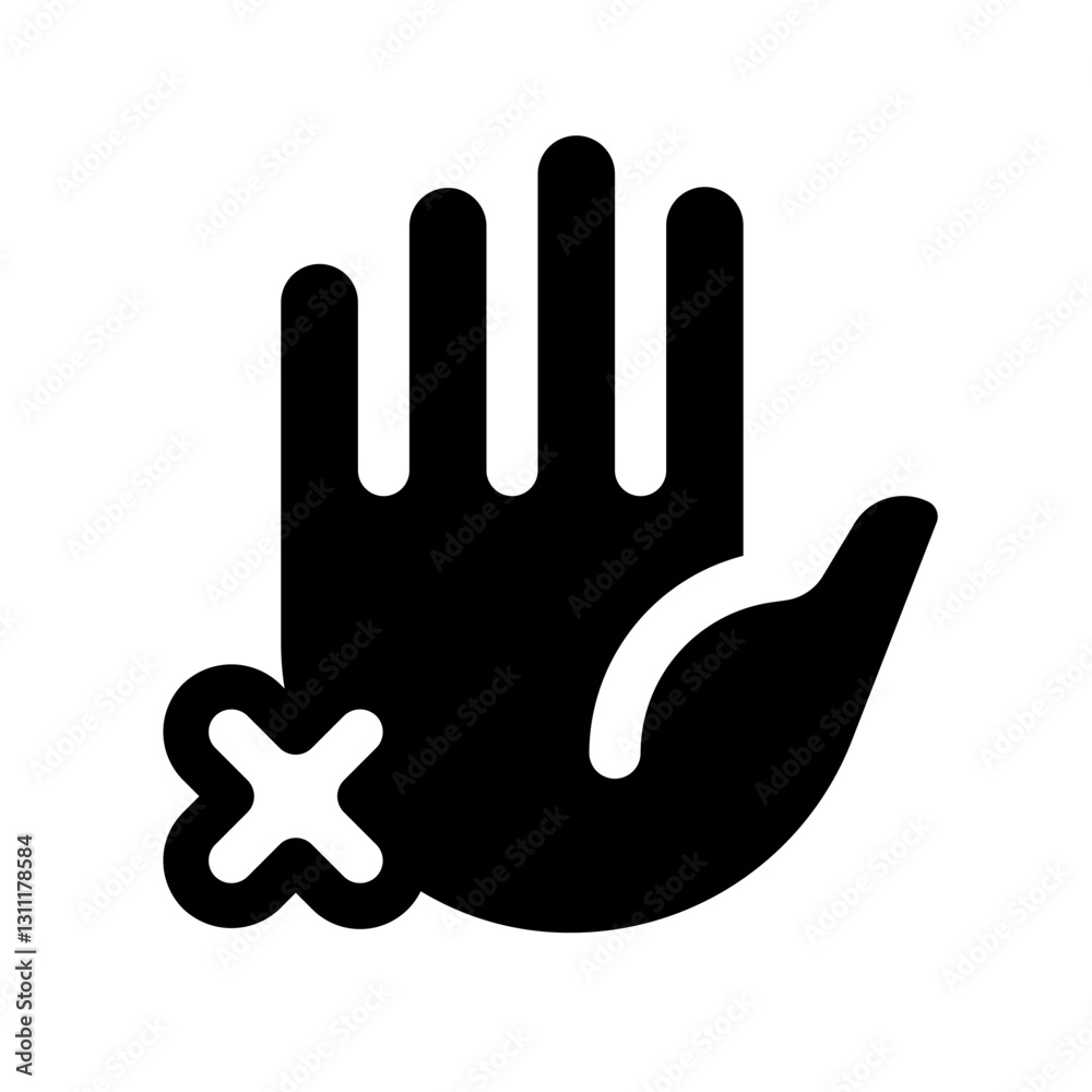 Obraz premium Stop Glyph Icon. Single icon, glyph vector icon