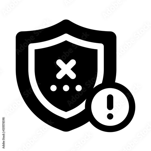 Unaithorized Glyph Icon. Single icon, glyph vector icon