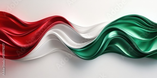 Flowing Textures of the Italian Flag: An Abstract Representation of National Identity and Unity photo