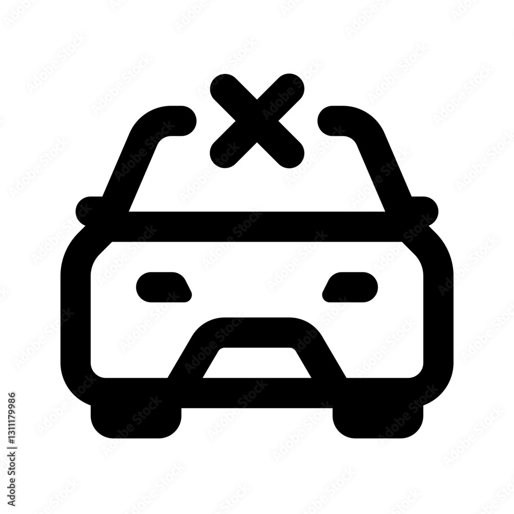 Car Rejected Simple Line Icon. Single icon, line vector icon Car Rejected Simple Line Icon. Single icon, line vector icon