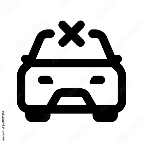 Car Rejected Simple Line Icon. Single icon, line vector icon