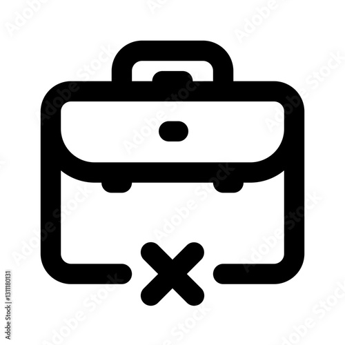 Job Rejected Simple Line Icon. Single icon, line vector icon