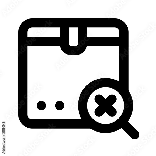 Package Rejected Simple Line Icon. Single icon, line vector icon