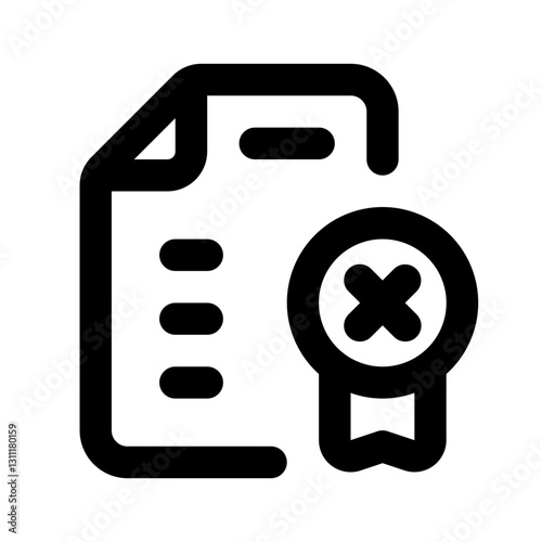 Not Certified Simple Line Icon. Single icon, line vector icon