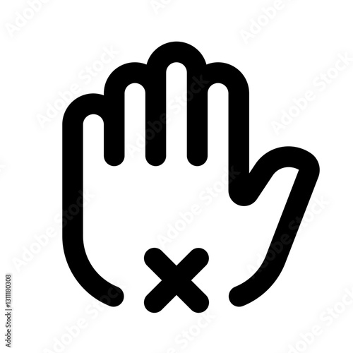 Stop Simple Line Icon. Single icon, line vector icon