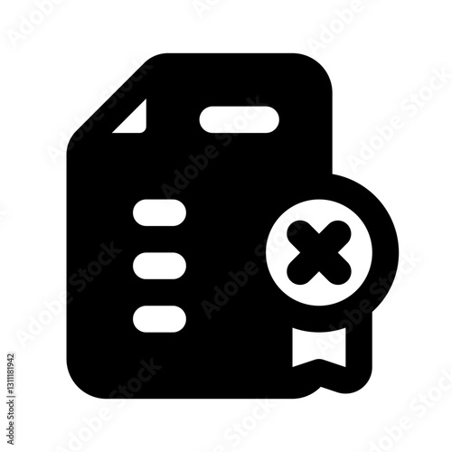 Not Certified Simple Glyph Icon. Single icon, glyph vector icon