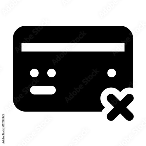 Payment Rejected Simple Glyph Icon. Single icon, glyph vector icon