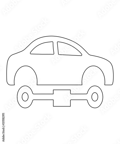 Car repairing icon with thin outline