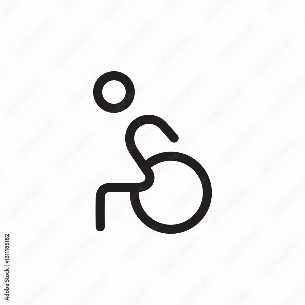 Wheelchair accessibility disabled person icon vector sign Wheelchair accessibility disabled person icon vector sign