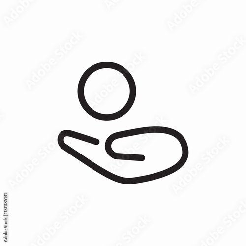 Hand support help icon vector sign