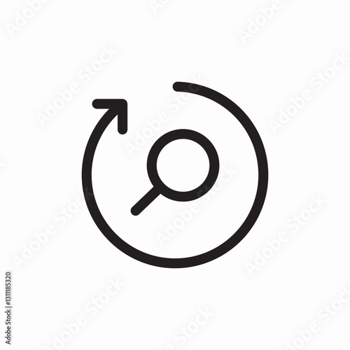 Search magnifier zoom sync icon vector sign