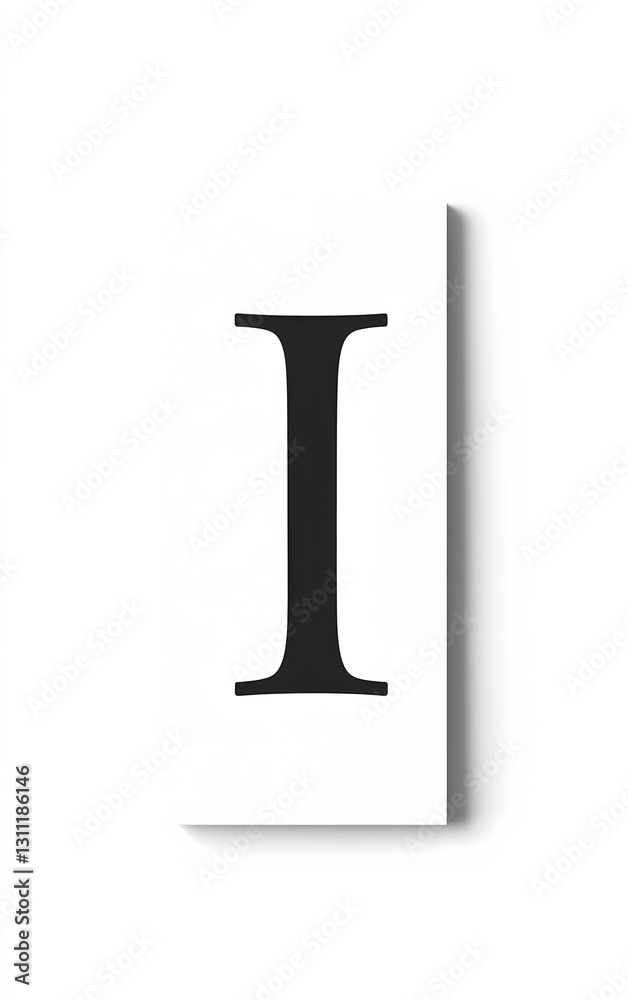 35. White background with letter I in a simple, clear font, no logo 35. White background with letter I in a simple, clear font, no logo