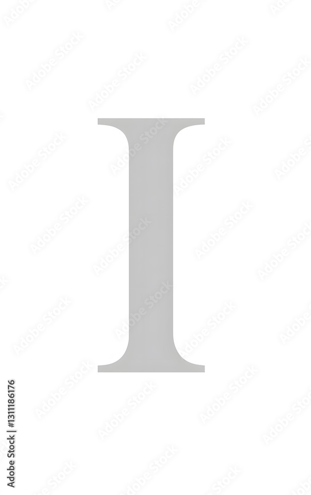 35. White background with letter I in a simple, clear font, no logo 35. White background with letter I in a simple, clear font, no logo