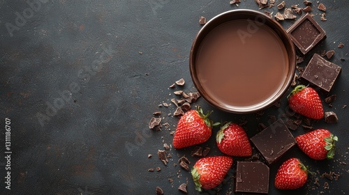 Luxurious chocolate coated strawberries arranged beautifully for a tempting and tasty delight
