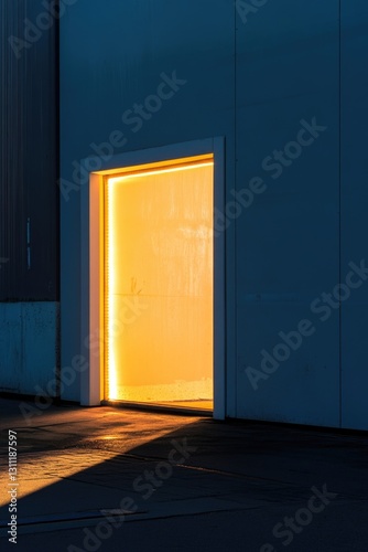 An open door in a building with a threshold and no one in sight