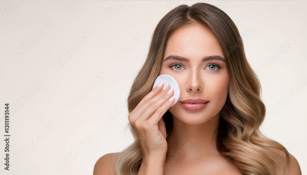 portrait of a young woman applying mascara portrait of a young woman applying mascara