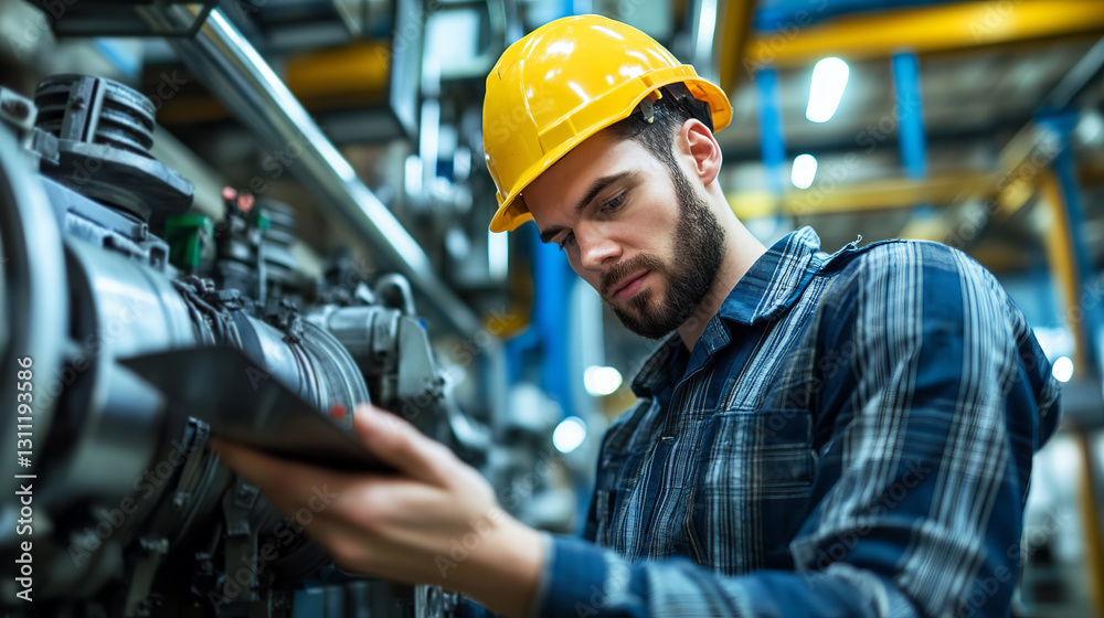 Engineer Conducting Testing on Motor Drive System in Industrial Environment