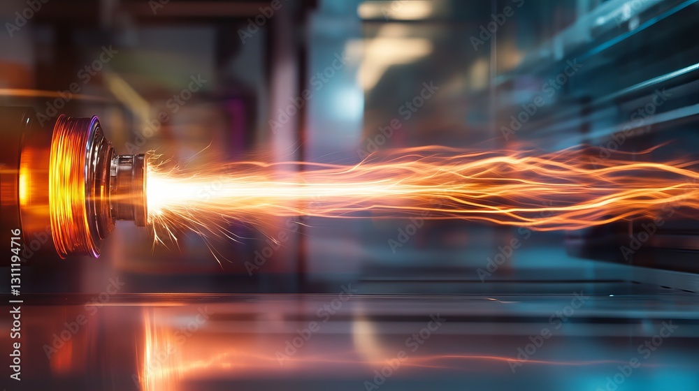 High-Speed Camera Capturing Electrical Spark in Action with Vibrant Light Trails High-Speed Camera Capturing Electrical Spark in Action with Vibrant Light Trails