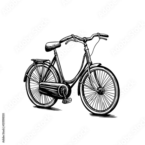 Vintage bicycle design with engraved details for tattoo and artistic use