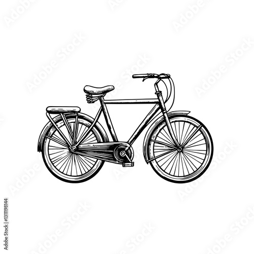 Vintage bicycle engraving design suitable for tattoos or artistic applications illustrating classic craftsmanship and style