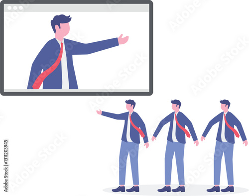 Social media illustration, business concept, web design

