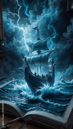 Ship in a book: a modern interpretation of marine themes using fantasy and 3D graphics
