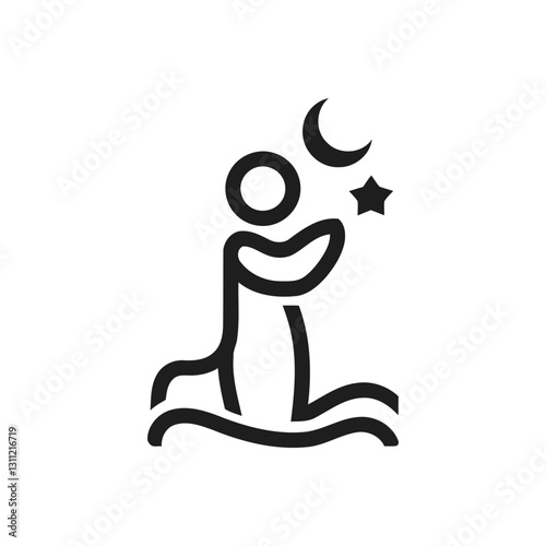 Crescent Prayer Hands Icon